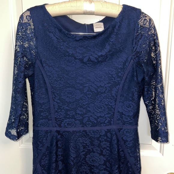 Zara Lace navy Dress, M - Picture 2 of 11